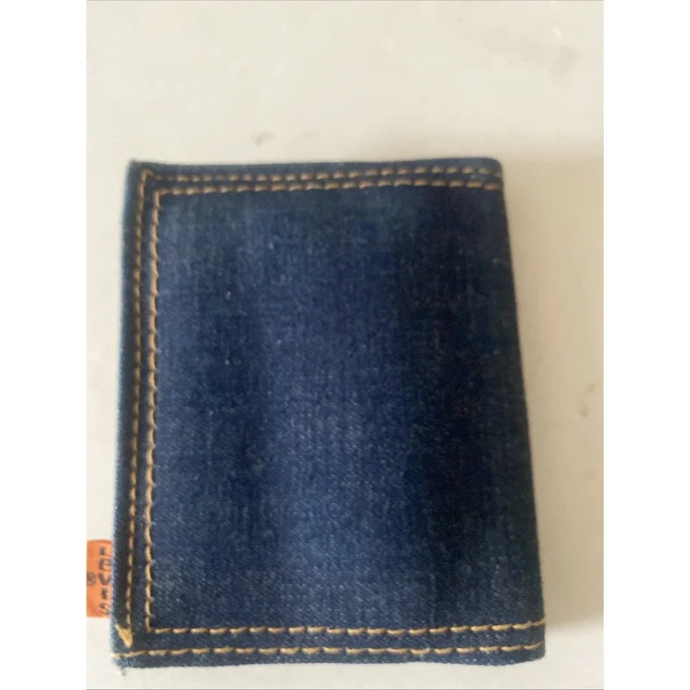 70s Vintage Levi's Orange Tab bifold leather / Denim wallet Rare